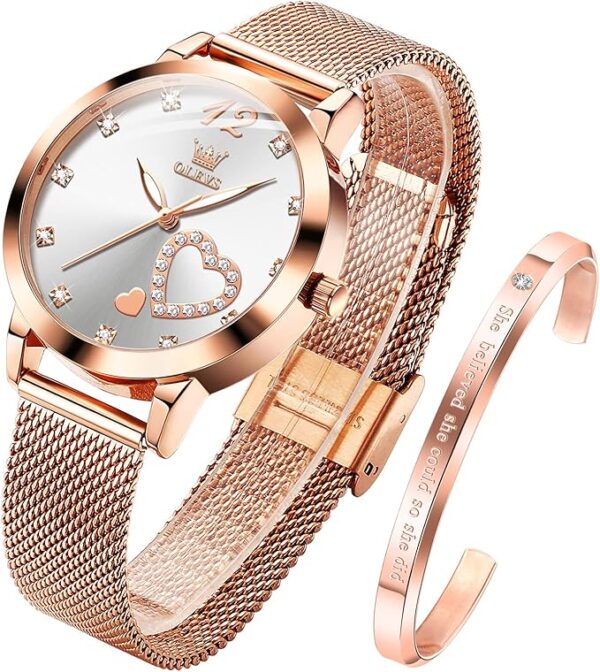 OLEVS Women's Rose Gold Watches