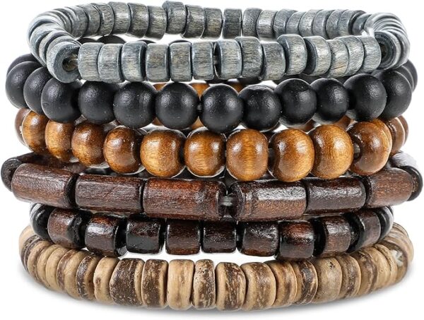 Telooco 6Pcs Mens Beaded Bracelet